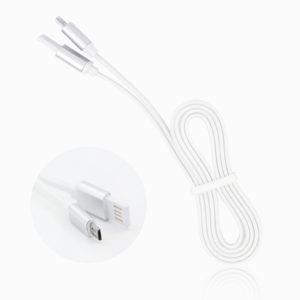 Trasselfri Platt USB Kabel - 1 Meter - Silver